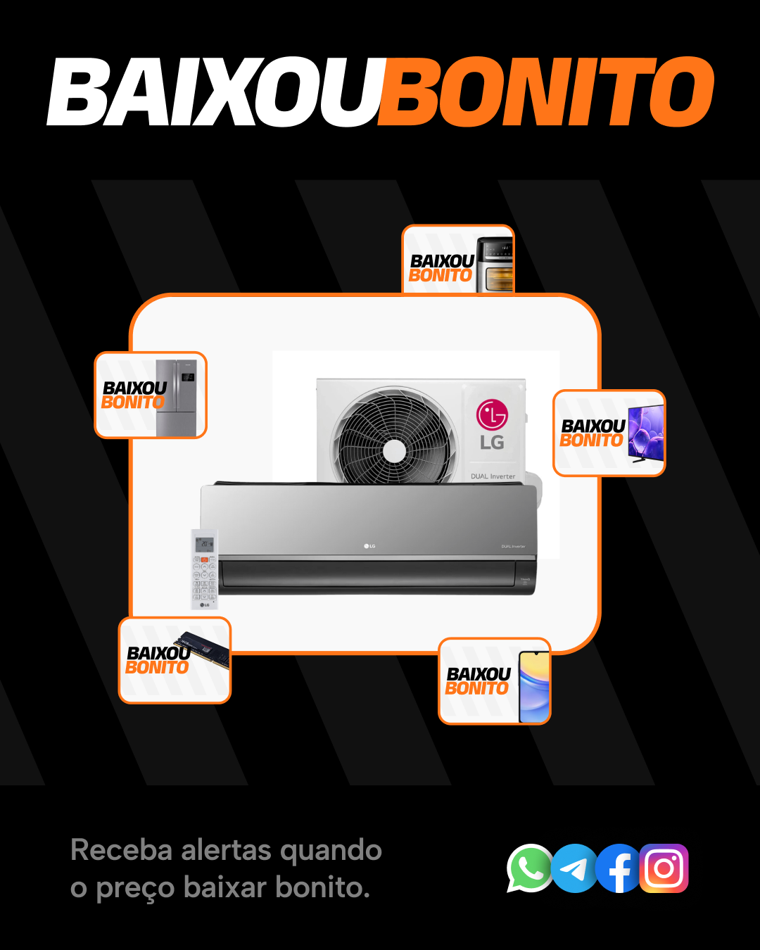 Exemplo de alerta Baixou Bonito